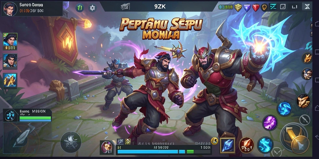 Gameplay seru 9ZK dalam pertempuran 5 vs 5 MOBA.