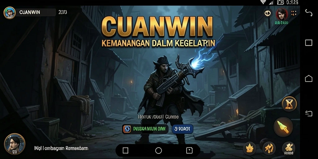 Screenshot CUANWIN menunjukkan karakter dalam kegelapan yang mencekam.