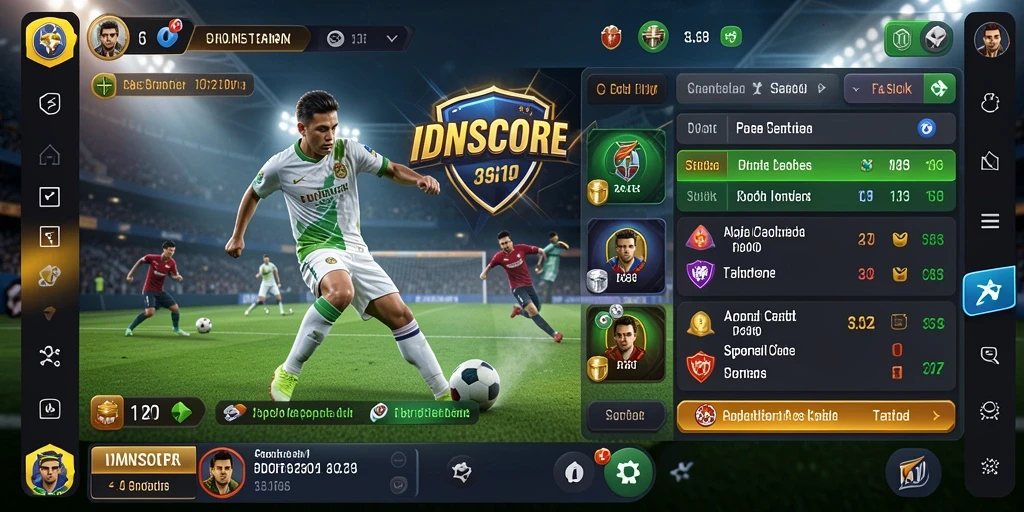 Screenshot utama IDNSCORE menampilkan antarmuka taruhan olahraga yang menarik.