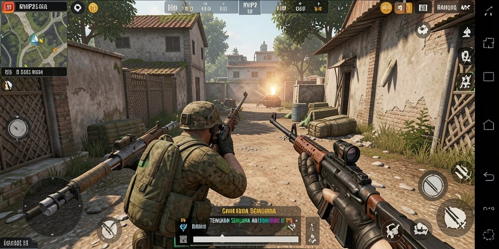Gameplay mendebarkan di RVIP2 dengan aksi tembak-menembak yang intens.