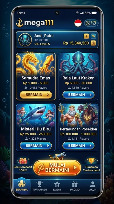 Tampilannya yang bersih dan terorganisir di mega111.